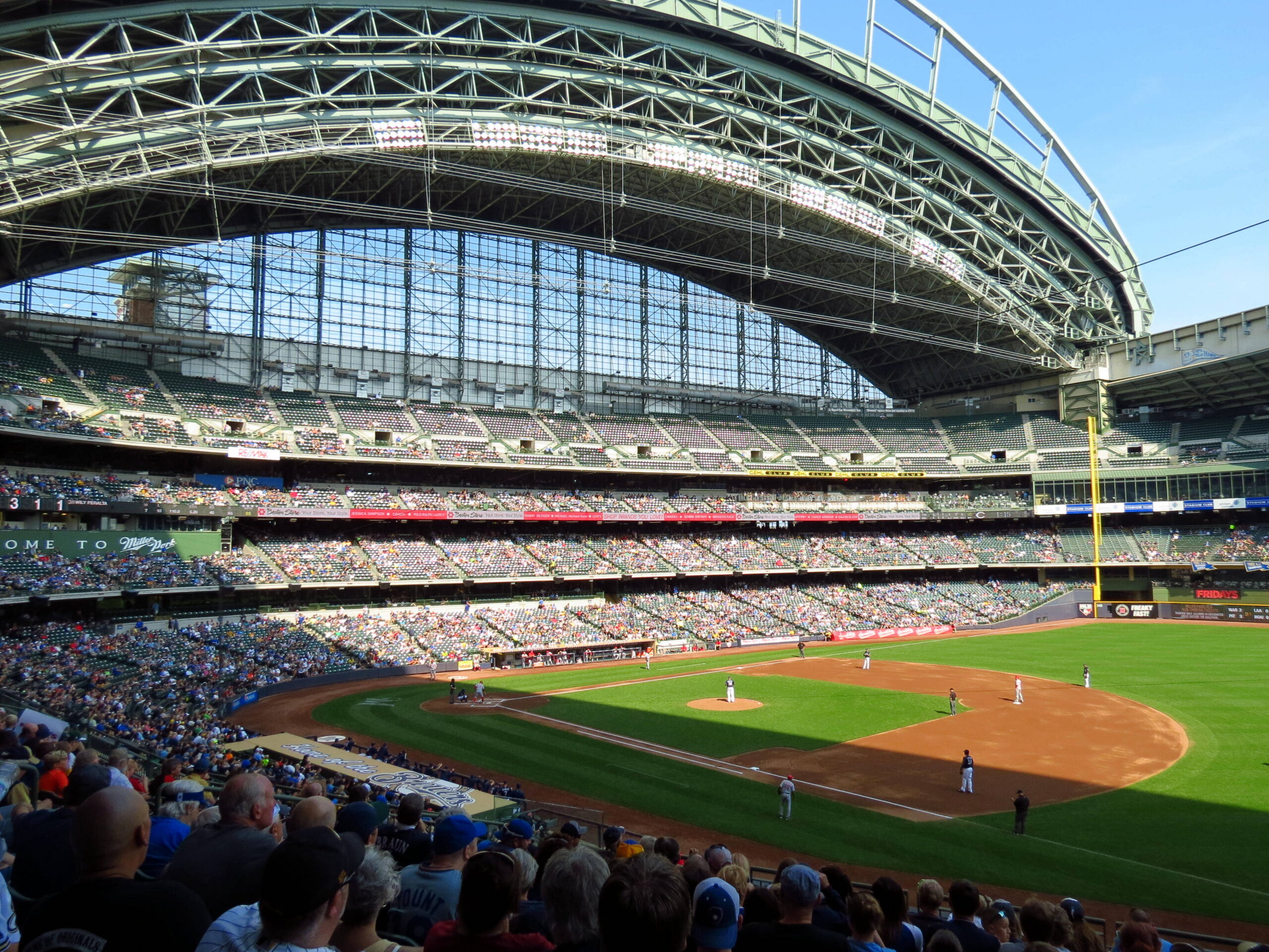 A Brewers game at Milwaukee's American Family Field, then called Miller Park