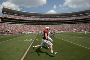 A packed Bryant-Denny Stadium during an Alabama football game in Tuscaloosa